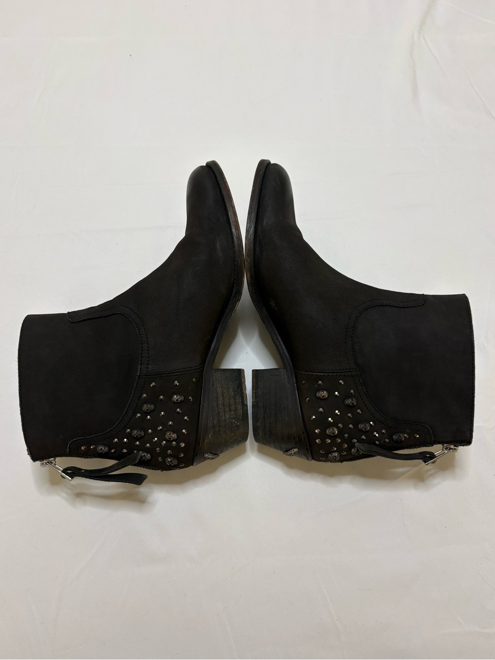Zadig & Voltaire Teddy Black Leather Skull Studded Ankle Boots Women’s 39 - Picture 8 of 13